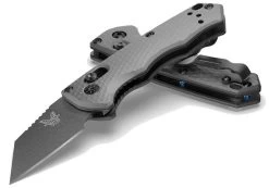 Benchmade 2950BK Charcoal Grey Partial Immunity Wharncliffe Tactical EDC Folding Knife