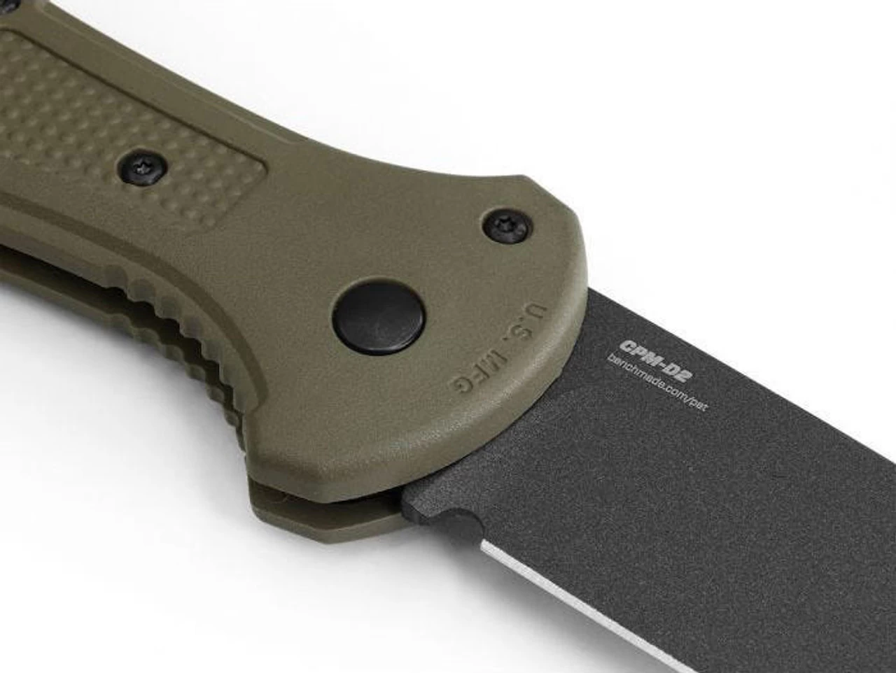 Benchmade 9070BK-1 Foliage Green Claymore Drop-Point Push-Button Automatic Knife 9 Benchmade 9070BK-1 Foliage Green Claymore Drop-Point Push-Button Automatic Knife - Image 7