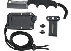 CRKT 2383K Minimalist Cleaver Blackout Compact Fixed Blade Neck Knife -Outdoor Tactical Gear columbia river knife and tool minimalist cleaver blackout fixed blade knife 2383k 97620.1611720121