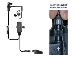 Earphone Connection Hawk Black Diamond Tactical Easy Connect Lapel Microphone