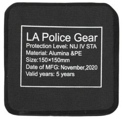 LA Police Gear Level IV 6" X 6" Ceramic Ballistic Armor Rifle Side Plate -Outdoor Tactical Gear la police gear level iv 6 x 6 ceramic ballistic armor rifle side plate l4 6x6 44877.1616010969