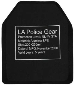 LA Police Gear Level IV 8" X 10" Ceramic Ballistic Armor Rifle Plate -Outdoor Tactical Gear la police gear level iv 8 x 10 ceramic ballistic armor rifle plate l4 8x10 35411.1616010934