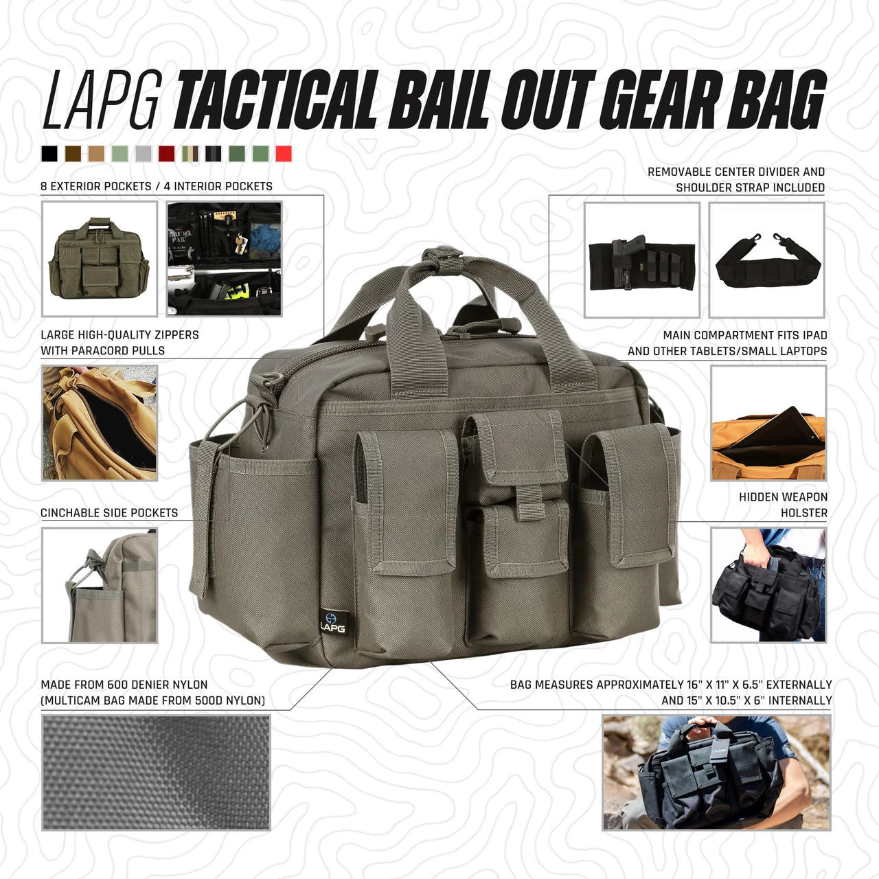 LA Police Gear Tactical Bail Out Gear Bag - Best Seller 4 LA Police Gear Tactical Bail Out Gear Bag - Best Seller - Image 2
