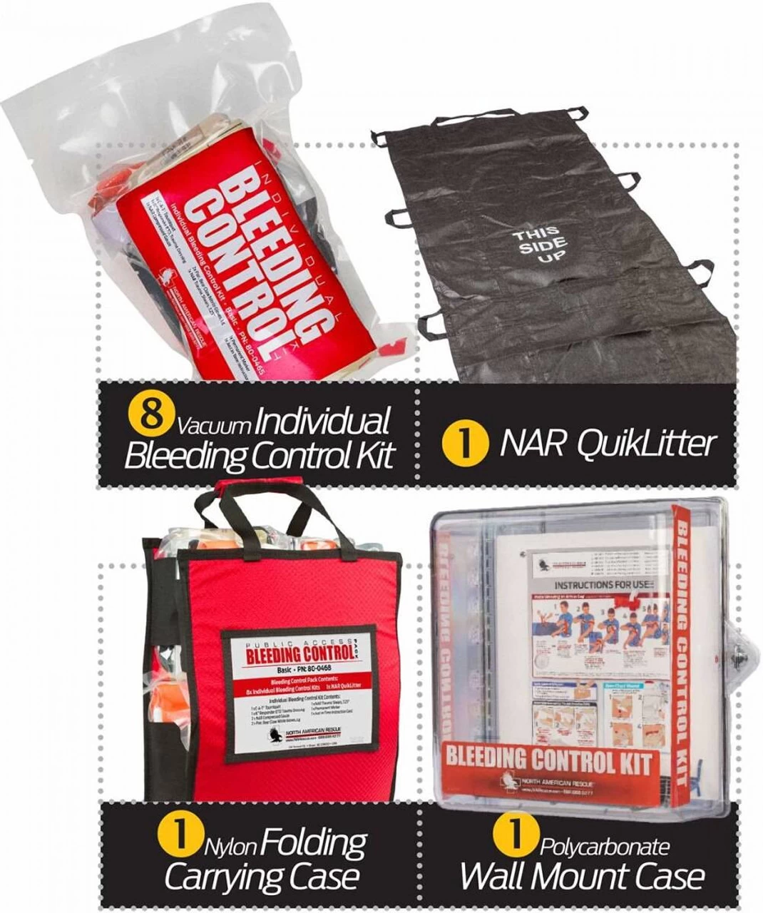 North American Rescue Public Access Bleeding Control Clear Station-8-Pack-Vacuum Sealed 4 North American Rescue Public Access Bleeding Control Clear Station-8-Pack-Vacuum Sealed - Image 2
