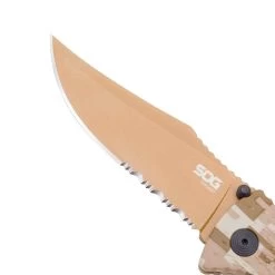 SOG Trident Serrated Copper TiNi Desert Camo -Outdoor Tactical Gear sog trident serrated copper tini desert camo tf5 cp 04026.1599991305