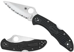 Spyderco Delica 4 Lightweight Black Spyder Edge Folding Knife