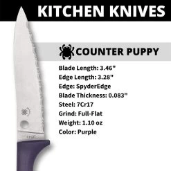 Spyderco Purple Counter Puppy Fixed Blade SpyderEdge Knife -Outdoor Tactical Gear spyderco purple counter puppy fixed blade spyderedge knife k20spr 46106.1645276231