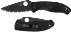 Spyderco Tenacious Black FRN Serrated Edge Folding Knife